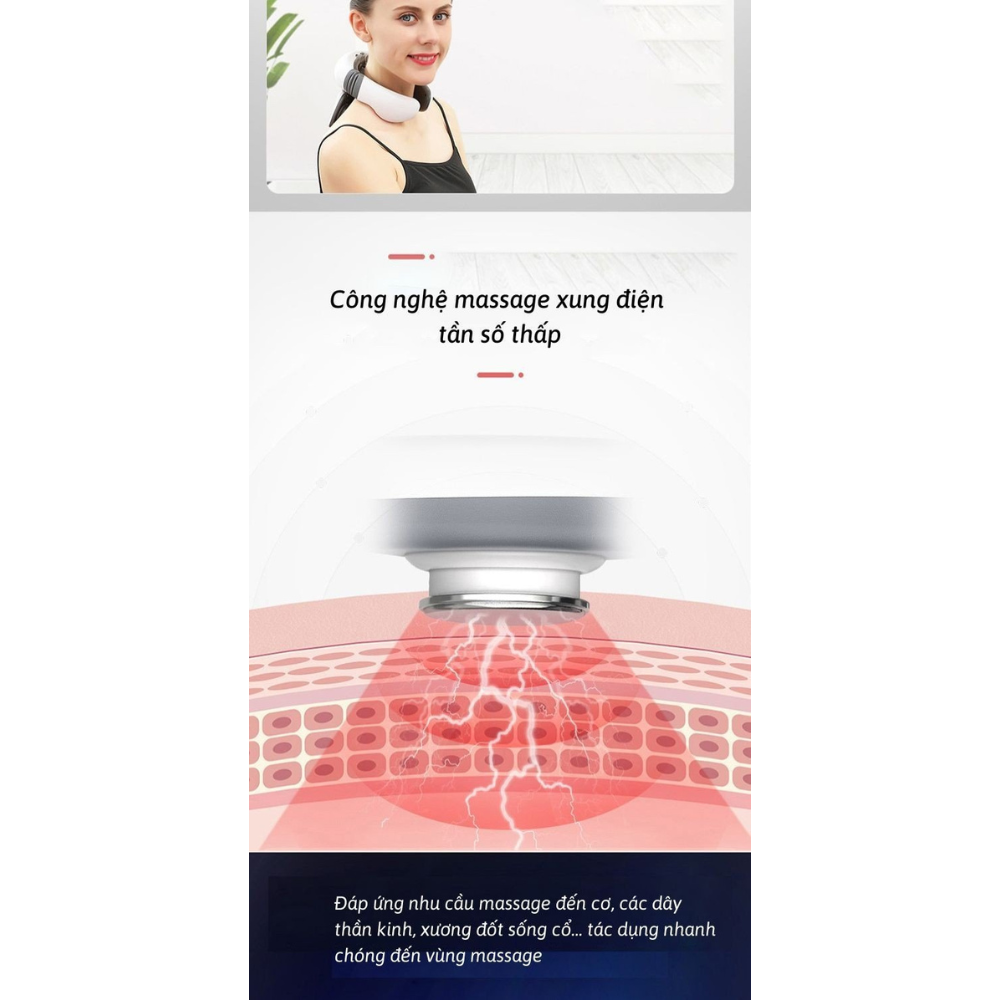Máy Massage Cổ Xung Điện ÉM 9 RULAX 4 Chức Năng Công Suất 18000 Pa