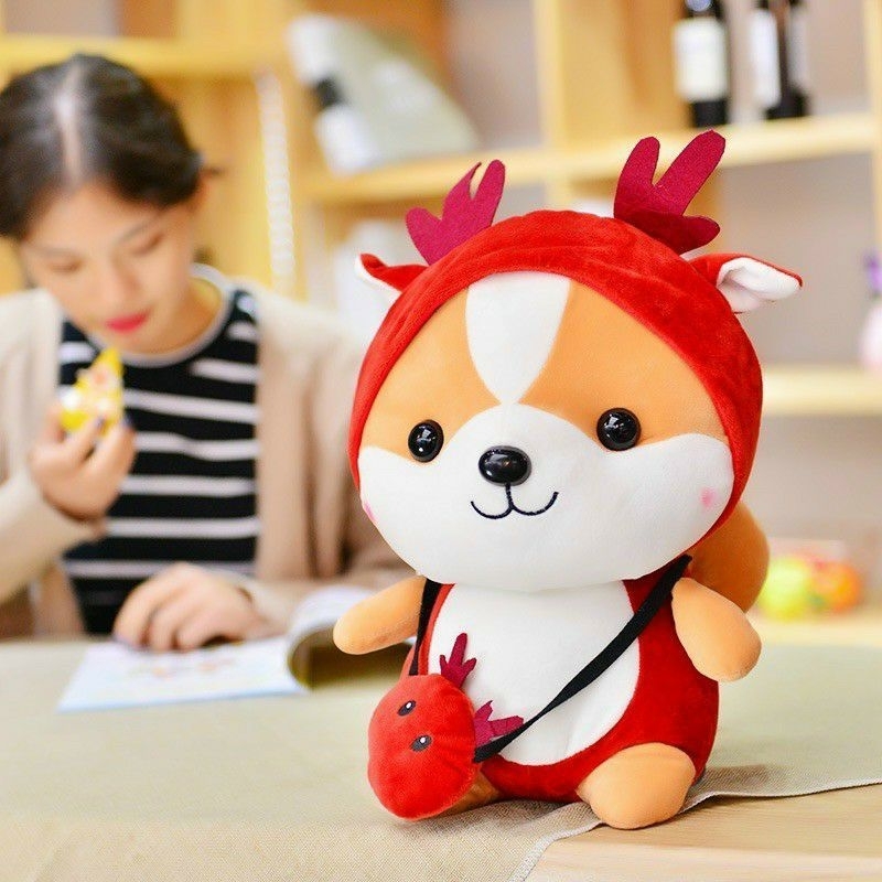 Thú nhồi bông chó Shiba màu đỏ đáng yêu