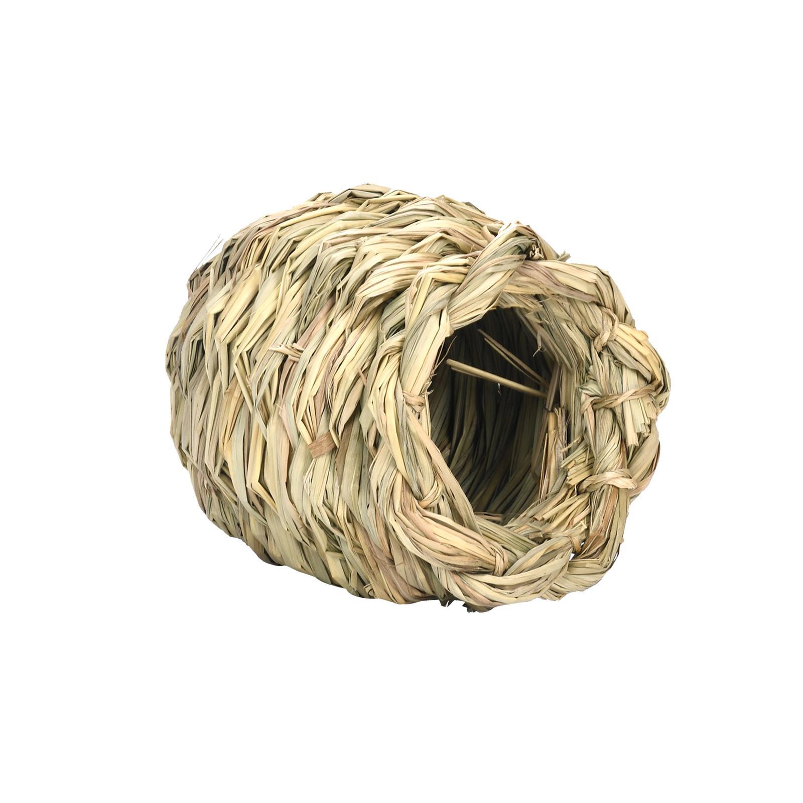 Hanging Straw Cage Bed Rest Room Chew Toy Hut Rabbit for Hamster