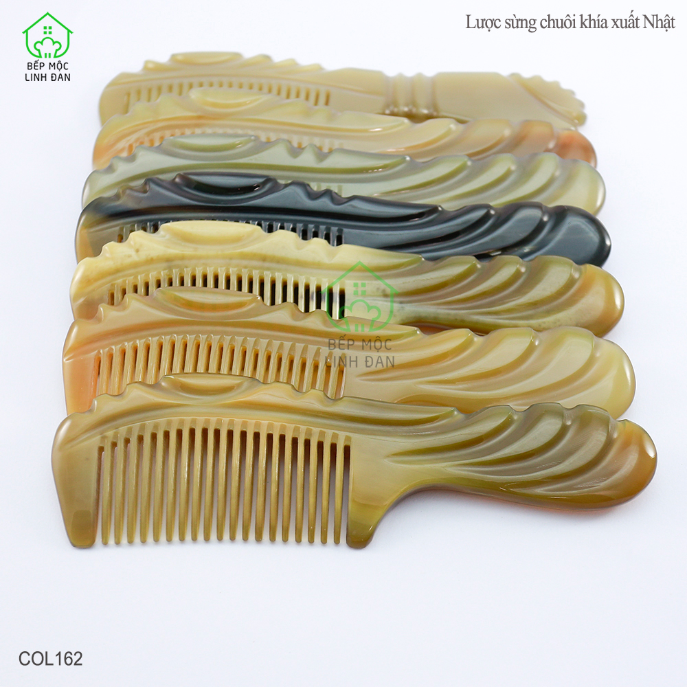 Lược Sừng Chuôi Khía Xuất Nhật (Size: M-16cm) Cỡ Nhỏ Có Thể Bỏ Túi [COL162]