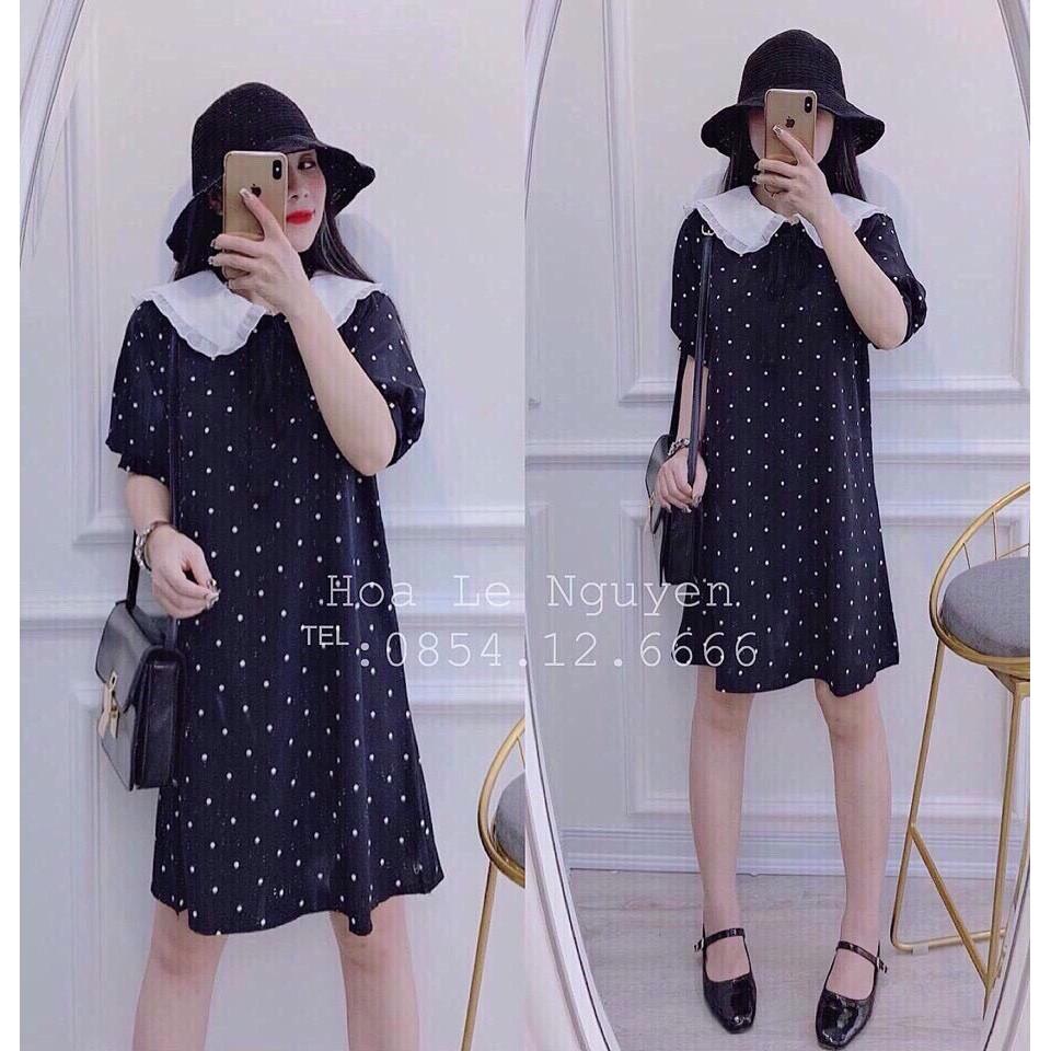 Đầm bầu thời trang dáng suông bi suông cổ sen chất lụa cao cấp
