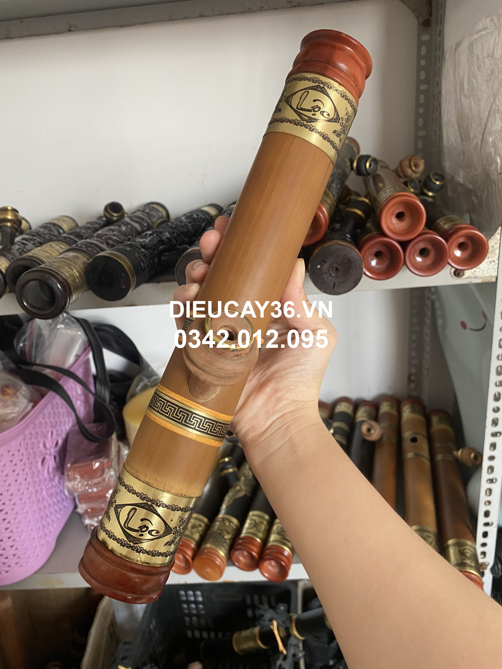 Điếu Cày Mini 30Cm Rút Dài 40cm Chống Đổ Nước