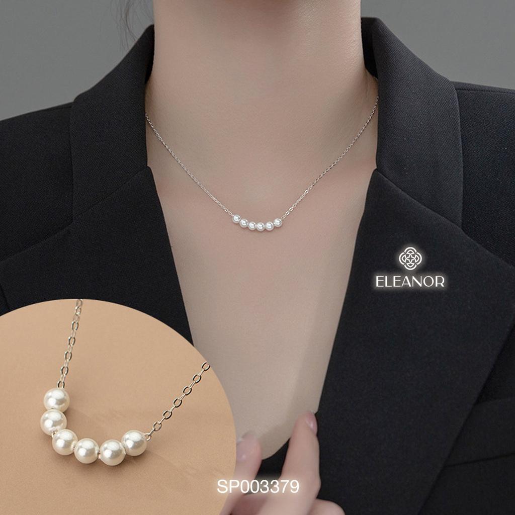 Dây chuyền nữ bạc 925 Eleanor Accessories basic đính đá ngọc trai nhân tạo phụ kiện trang sức dễ thương