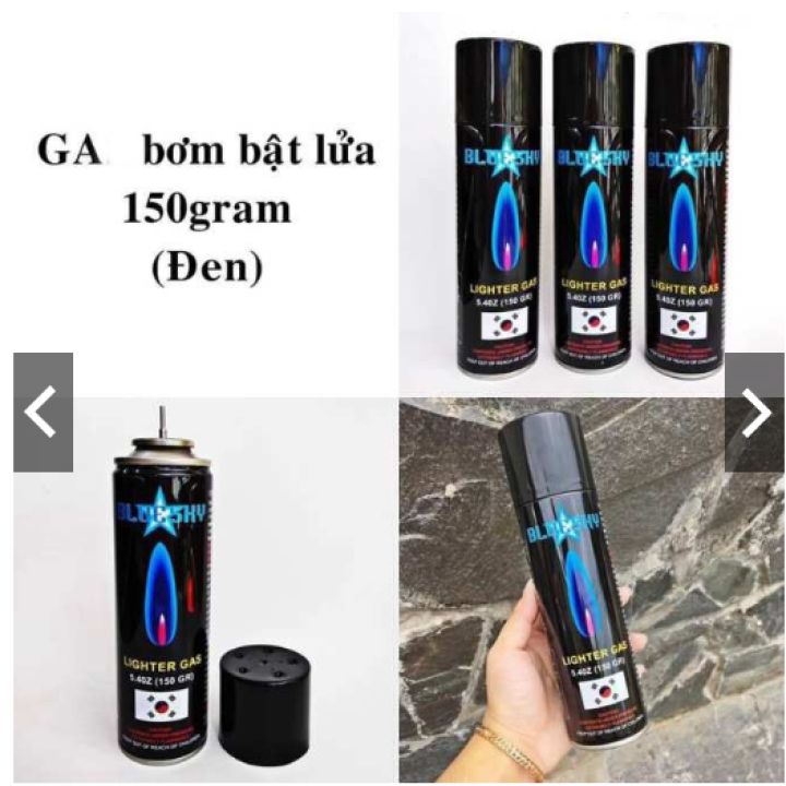 Bình bơm Gas Bật lửa - Hột quẹt Hàn Quốc ( xịn kèm 5 đầu bơm trên nấp )