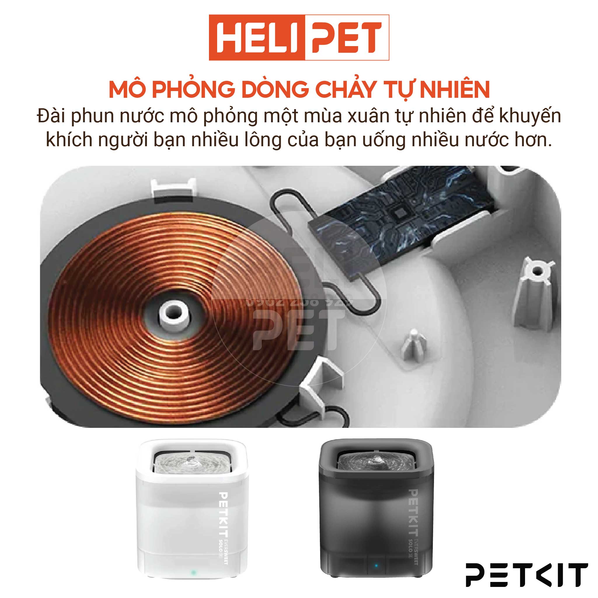 Máy Lọc Nước Cho Mèo Thông Minh, Bơm Không Dây Petkit EVERSWEET SOLO SE - HeLiPet