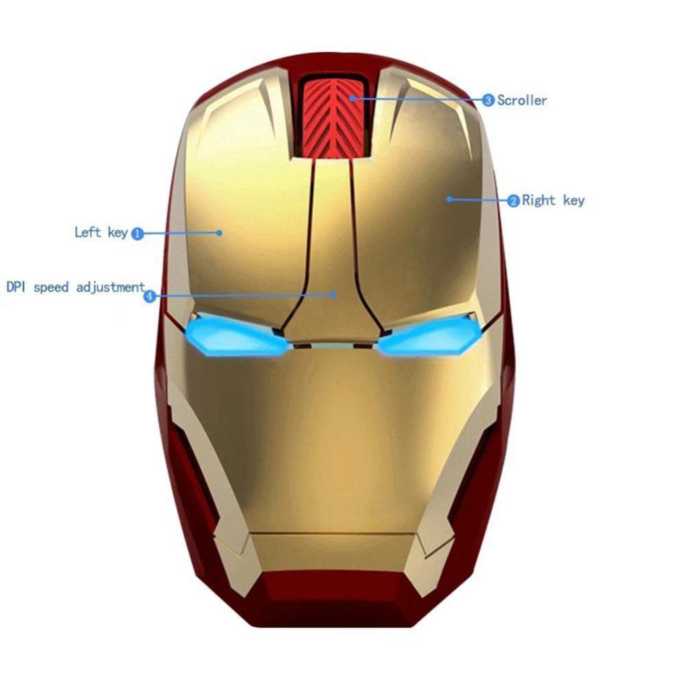 Chuột Game Không Dây USB 2.4G 3 Đèn LED USB Chuột Cho Máy Tính Laptop Người Sắt Chuột Chơi Game