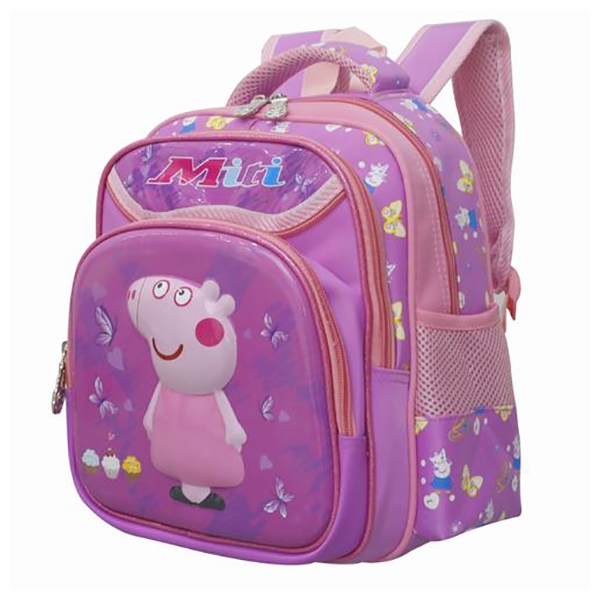 Balo Học Sinh Miti Peppa Pig BL1034W Size S - Màu Hồng Nhạt