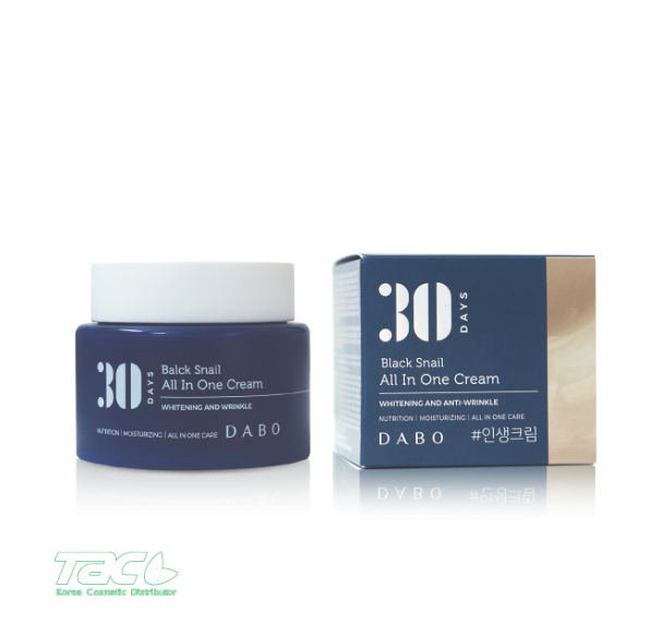 Kem dưỡng da Ốc sên đen dưỡng trắng da ngăn ngừa lão hoá - DABO Black Snail All in One Cream 100ml