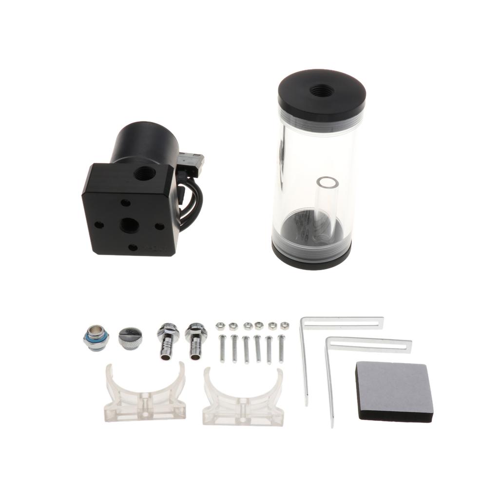 Cylinder Water Tank +G1/4 Thread 19W Pump Computer Water Cooling Radiator
