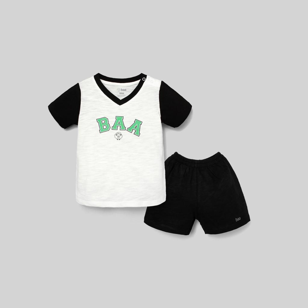 Đồ bộ BAA BABY cotton ngắn tay in họa tiết cho bé trai - BT-DB03N