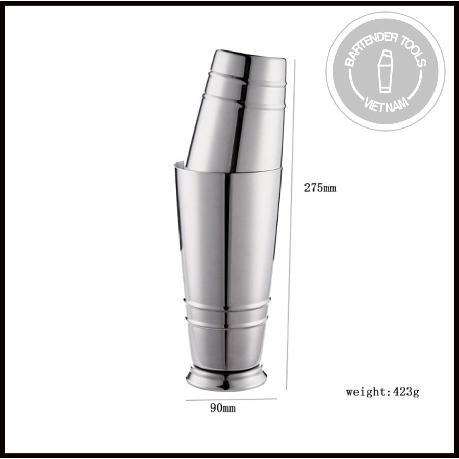 Crafthouse by Fortessa Boston Shaker- Boston shaker đế trụ inox 304