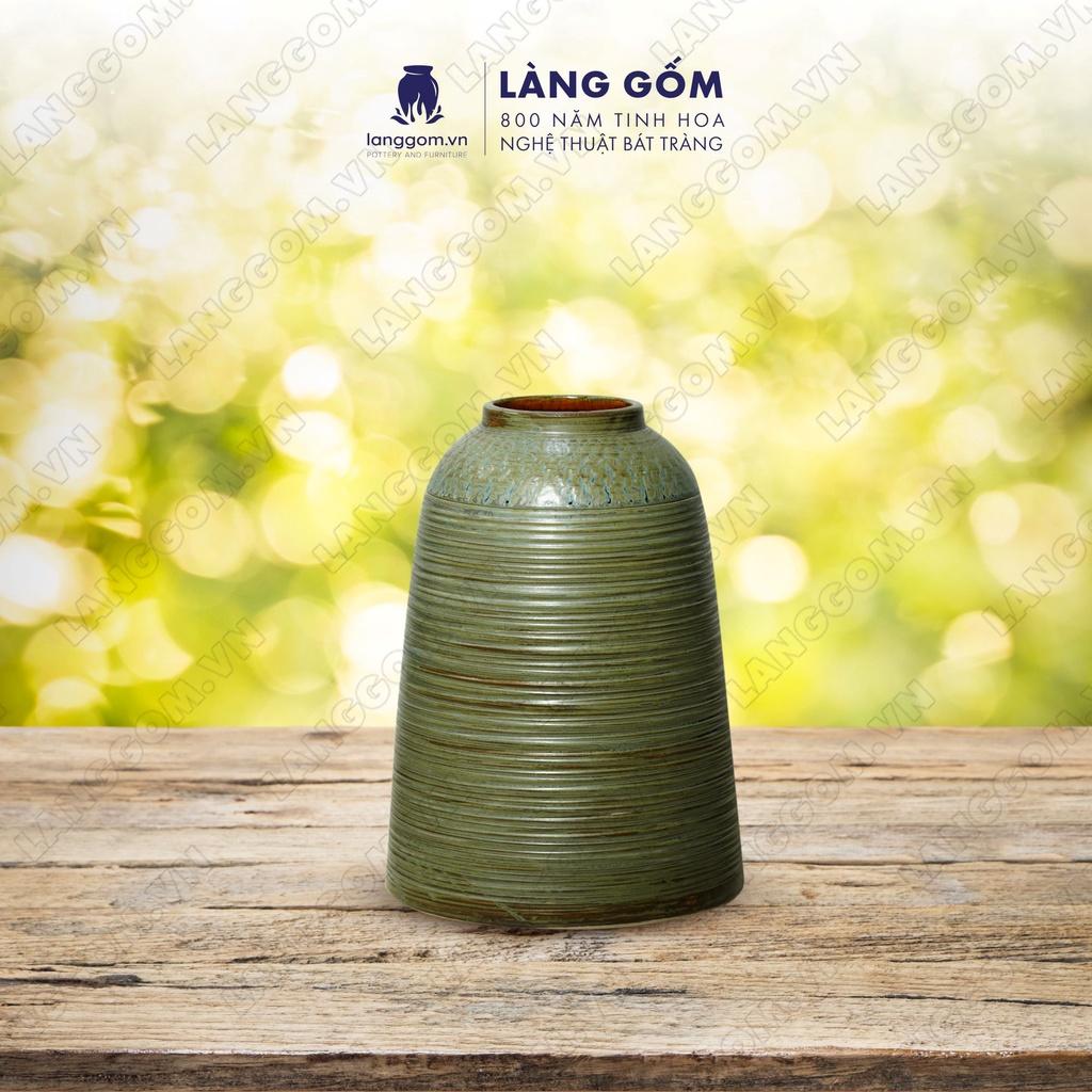 Bình hoa, lọ hoa Gốm sứ Bát Tràng men hỏa biến cao cấp dáng Chuông nhiều màu sắc dùng làm quà tặng, trang trí - Làng Gốm