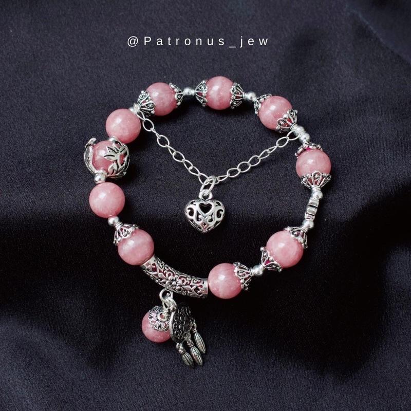 Vòng Tay Đào Hoa Phối Charm Bạc 925 VTDHCB92522A Patronus