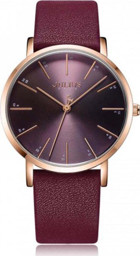 Đồng hồ nữ Julius Hàn Quốc JA-1161 dây da mặt sắc màu