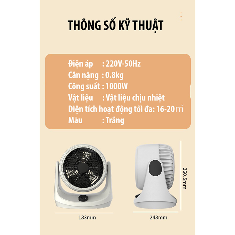 Quạt sưởi ấm mini cho phòng ngủ