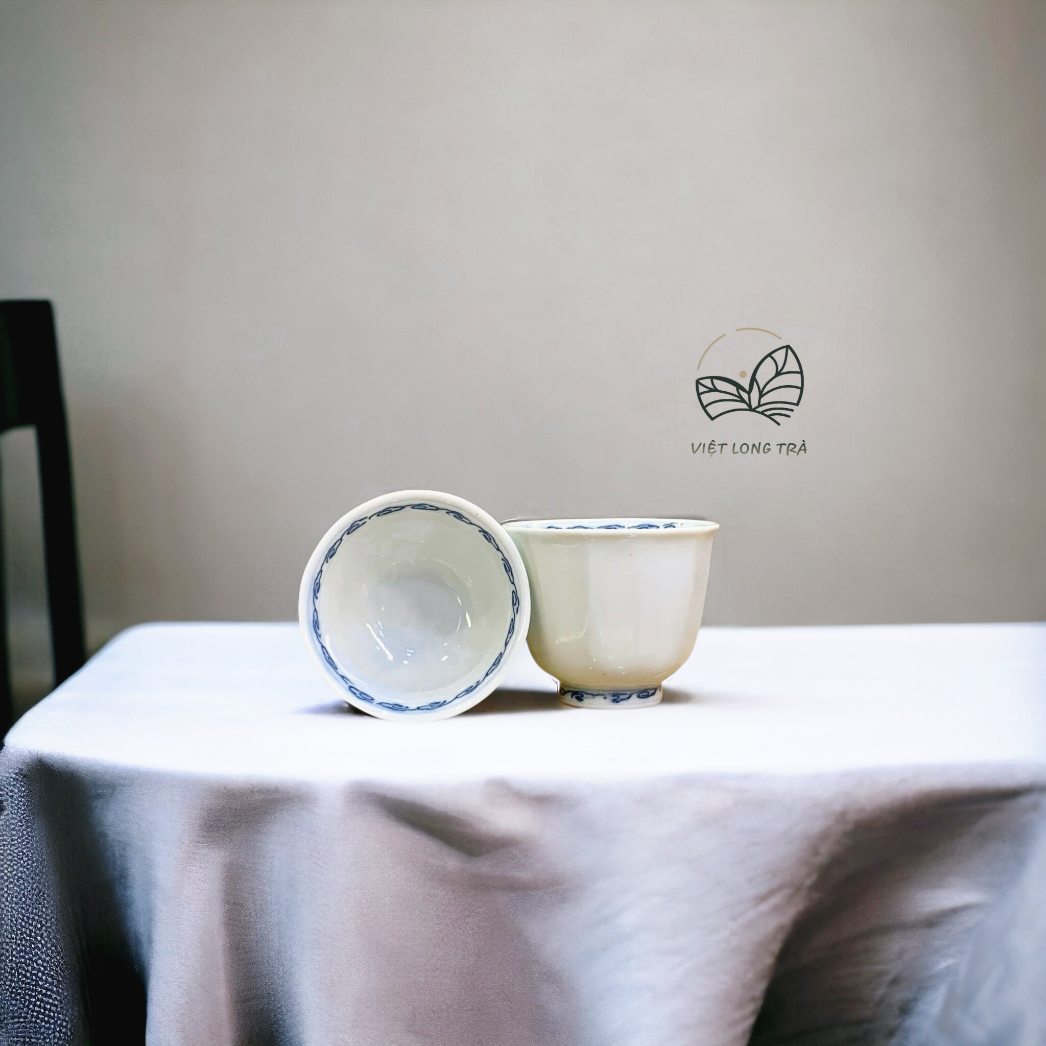 CHÉN SỨ CẢNH ĐỨC VÂN MÂY - DUNG TÍCH 120ML - CHÉN UỐNG TRÀ NGON - TRÀ CỤ BÀN TRÀ - VIỆT LONG TRÀ