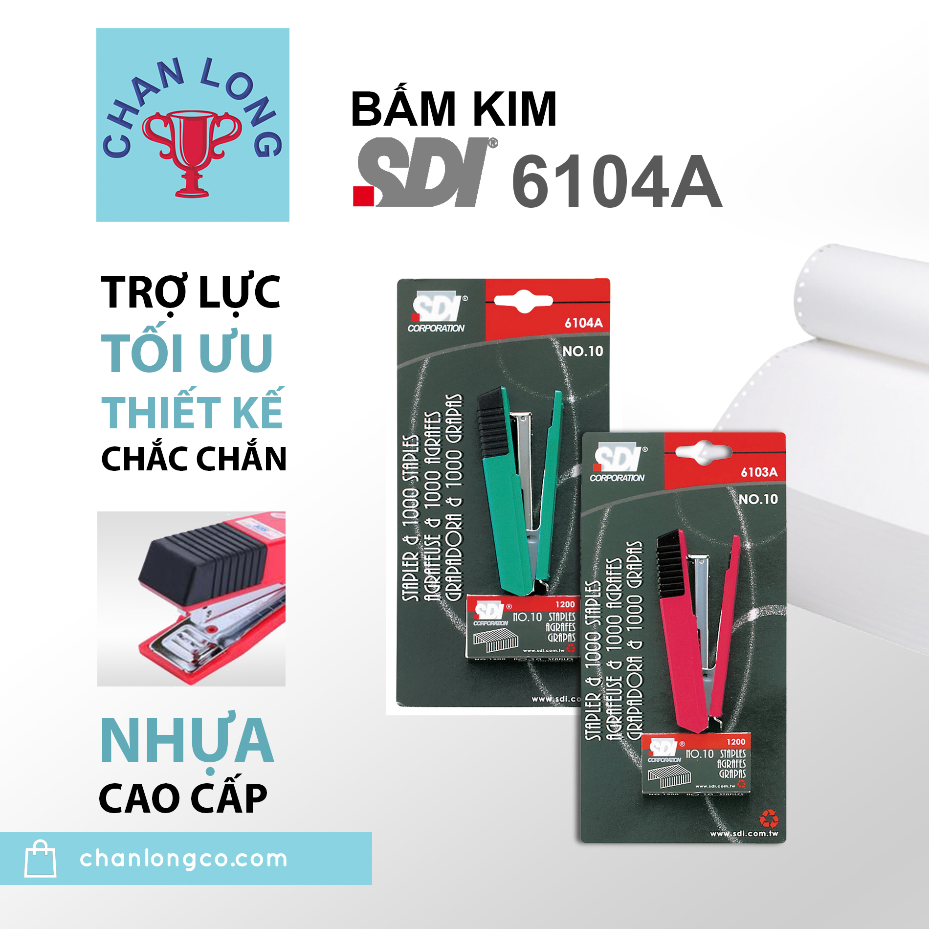 Vĩ bấm kim 10 kèm kim SDI 6104a