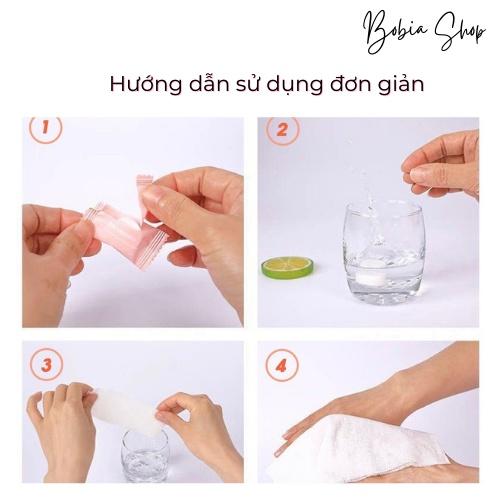 Khăn mặt nén cao cấp hình cái kẹo trái tim dễ thương mang đi du lịch nhỏ gọn tiện lợi Bobia