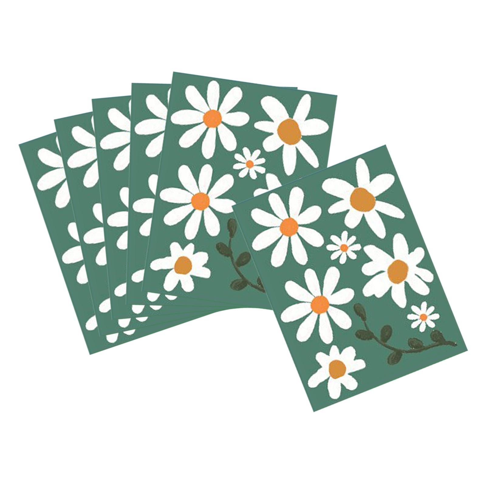 6x Daisy Flowers Wall Decals Creative  Stickers for Home Decor