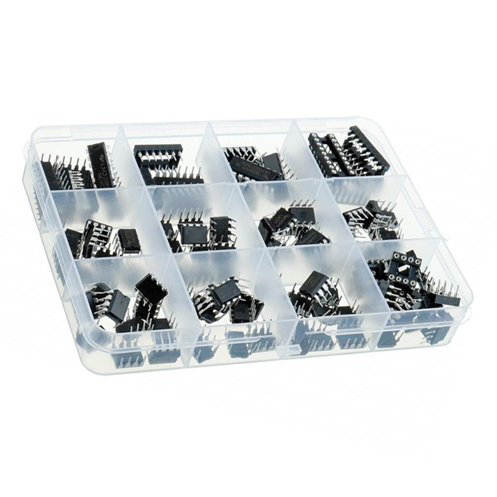 12 Values OPAMP Timer ULN2003AN ULN2803Apg Dip14 Socket Dip8 Socket IC Chips Assortment Kit