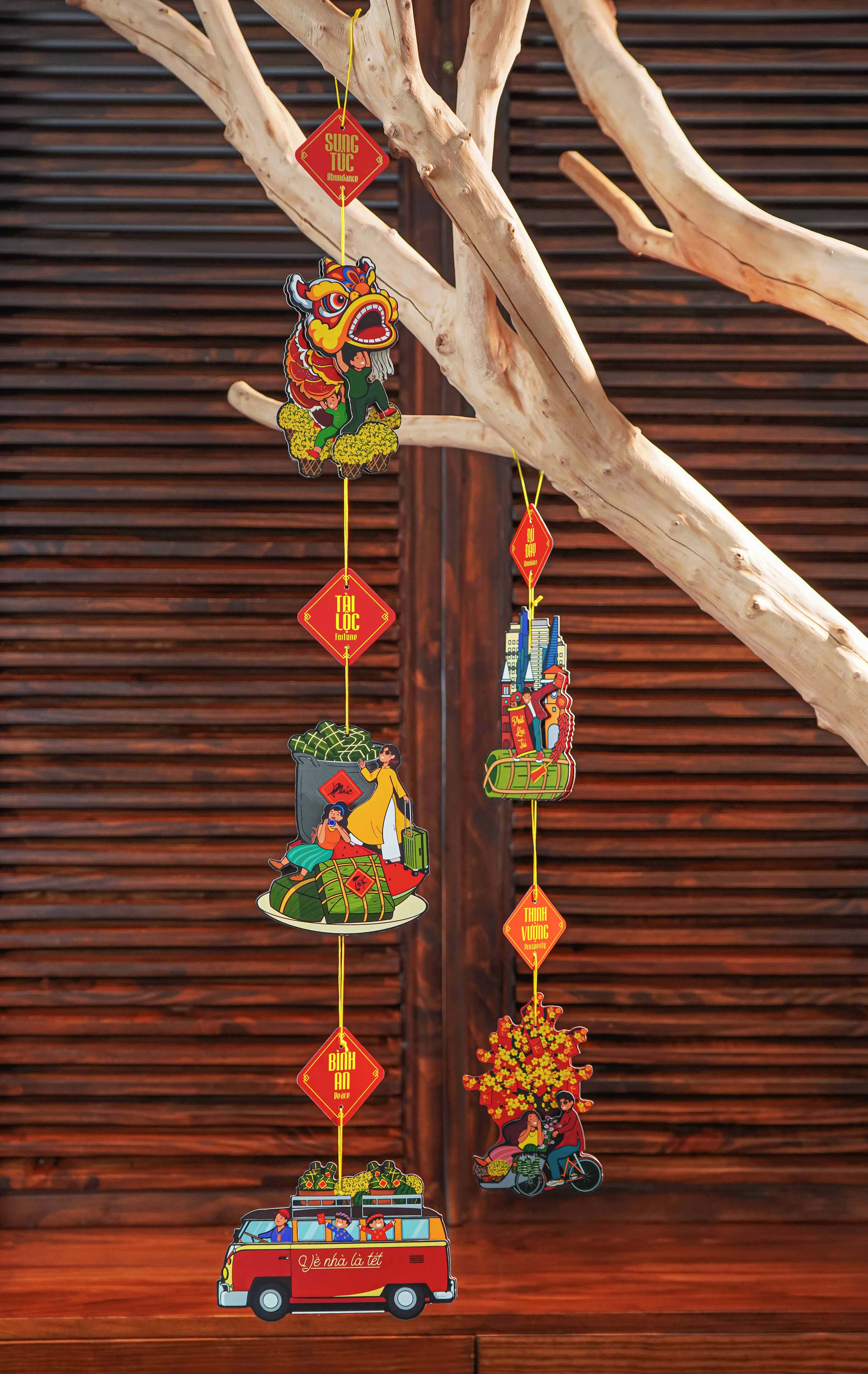 SET 5 DÂY TREO TÀI LỘC IKACHI - VẬN KHÍ HANH THÔNG, ĐÓN LỘC VÀO NH