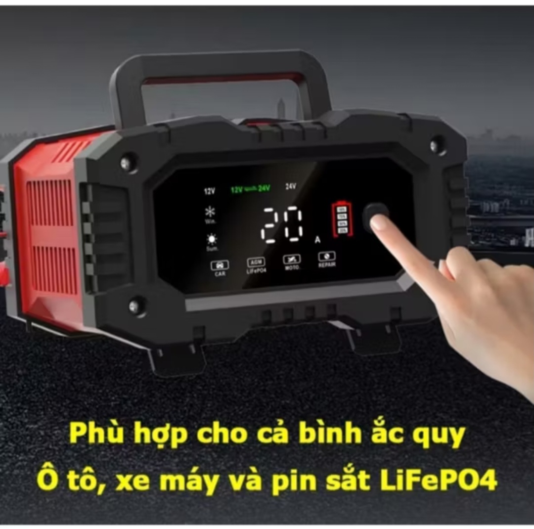 BỘ SẠC BÌNH ẮC QUY FOXSUR 12V-24V 300A CÔNG XUẤT LỚN CHỐNG NGƯỢC CHỐNG CHẬP KHỬ PHỤC HỒI BÌNH