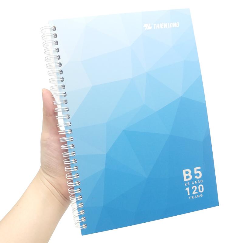 Sổ Lò Xo B5 Caro 120 Trang 100gsm - Thiên Long MB-016