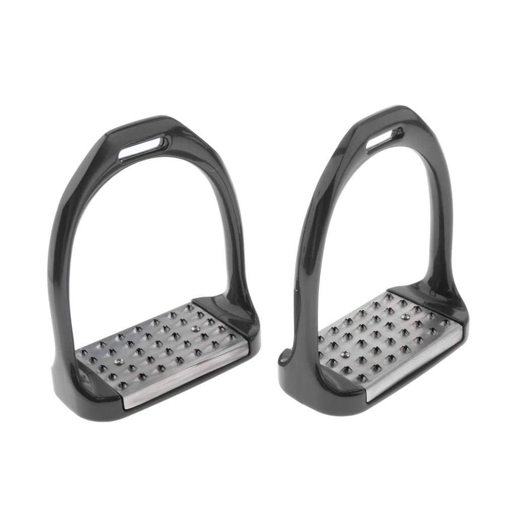 1 Pair Stainless Steel Horse Riding Stirrups Safety Treads Anti-Slip