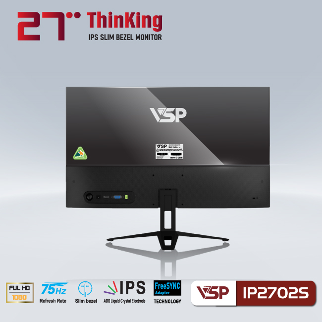 Màn hình VSP IP2702S 27inch (27&quot; IPS FHD 75Hz, HDMI+VGA) - Hàng chính hãng TECH VISION phân phối