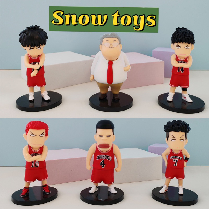 Mô hình Slam Dunk Set bóng rổ Hanamichi Rukawa Ryota Mitsui Akagi Takenori Sawakita Maki Mitsuyoshi Anzai Shohoku