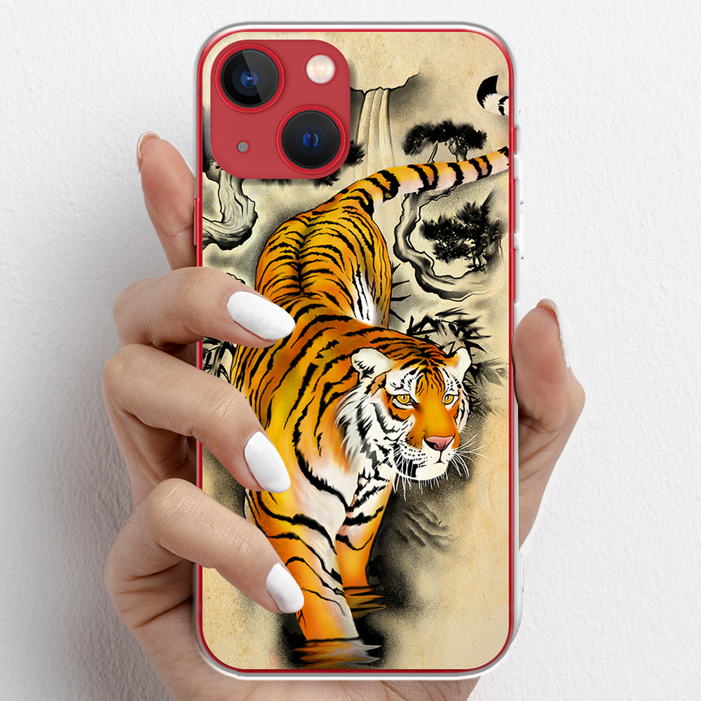 Ốp lưng cho iPhone 13, iPhone 13 Mini nhựa TPU mẫu Cọp tranh vẽ