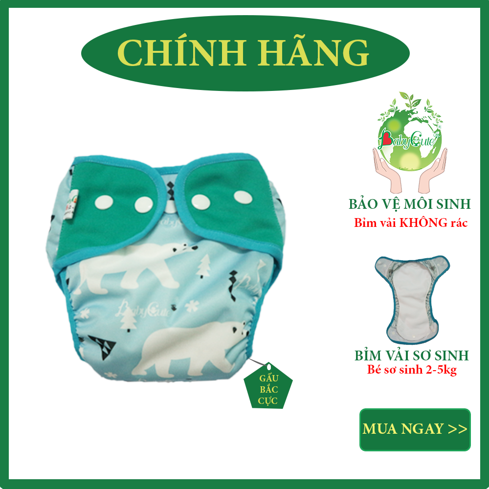 Combo 3 bộ tã vải Sơ sinh BabyCute size SS (2 - 5kg) - Giao mẫu ngẫu nhiên