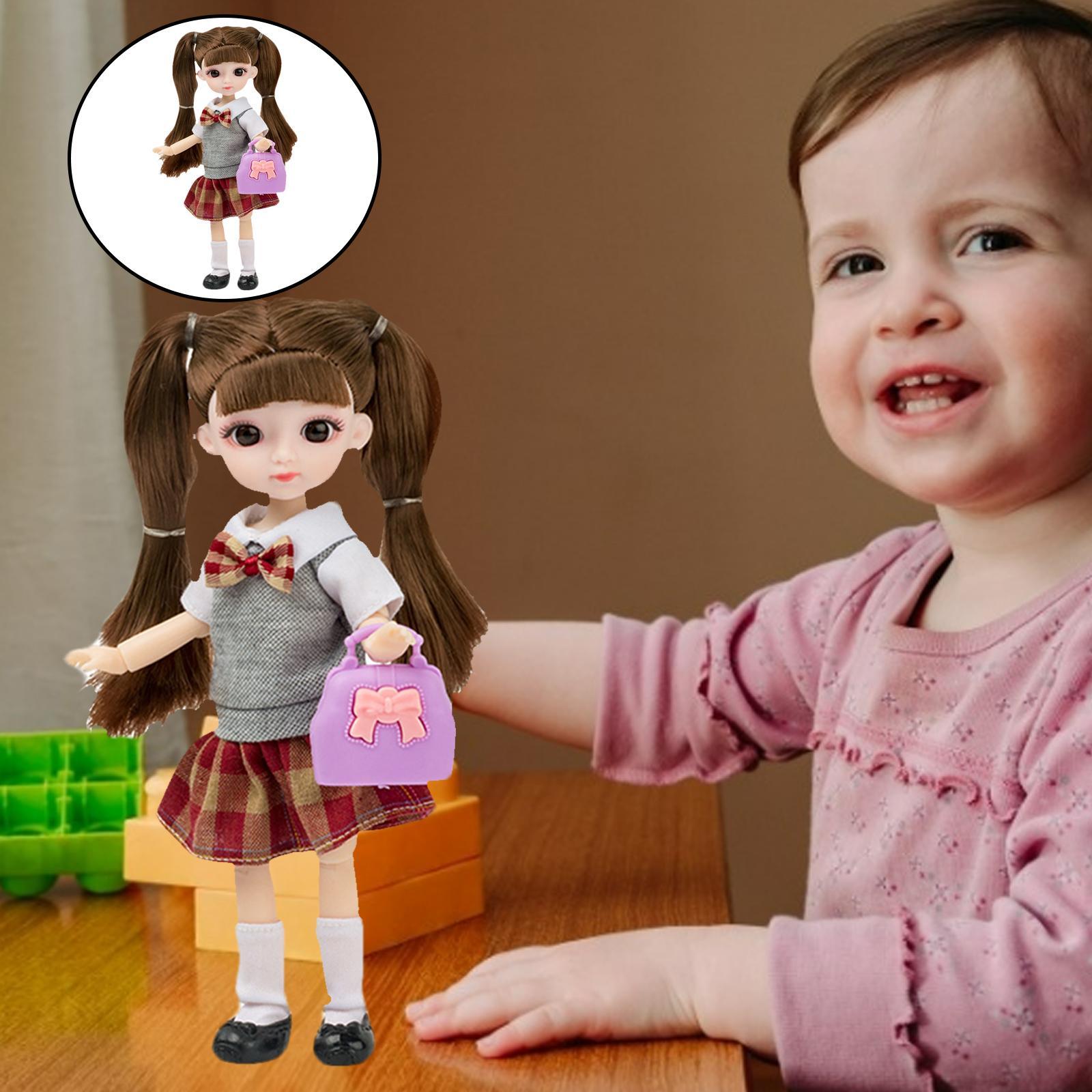 Doll  Jointed 3D   Makeup Dress Shoe  Brown