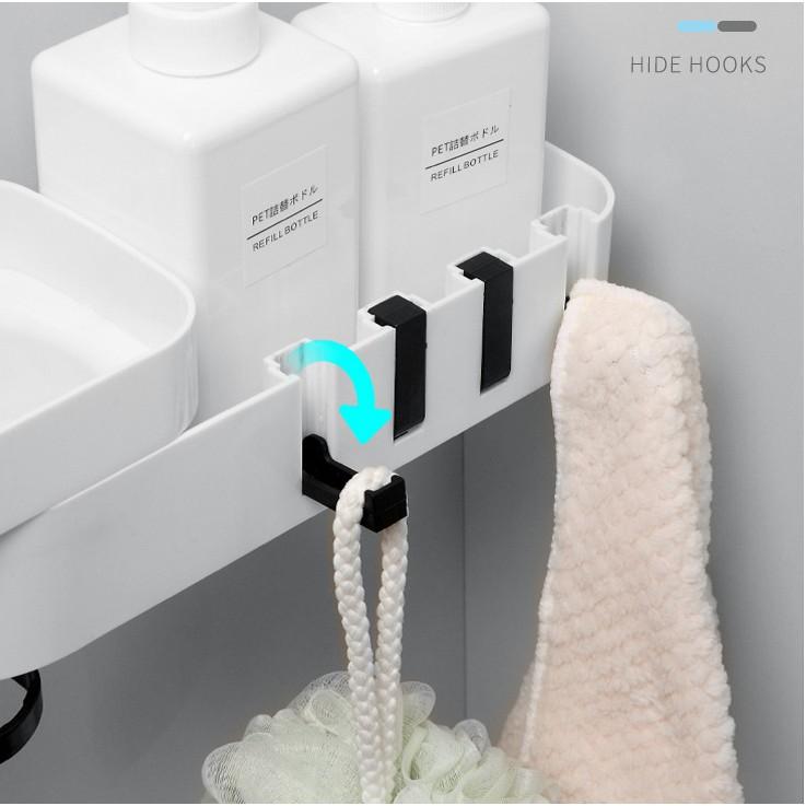 Kệ dán tường xoay đa chiều để đồ nhà tắm bền đẹp, kệ treo tường gấp gọn đựng đồ đa năng không cần khoan tường tiện dụng