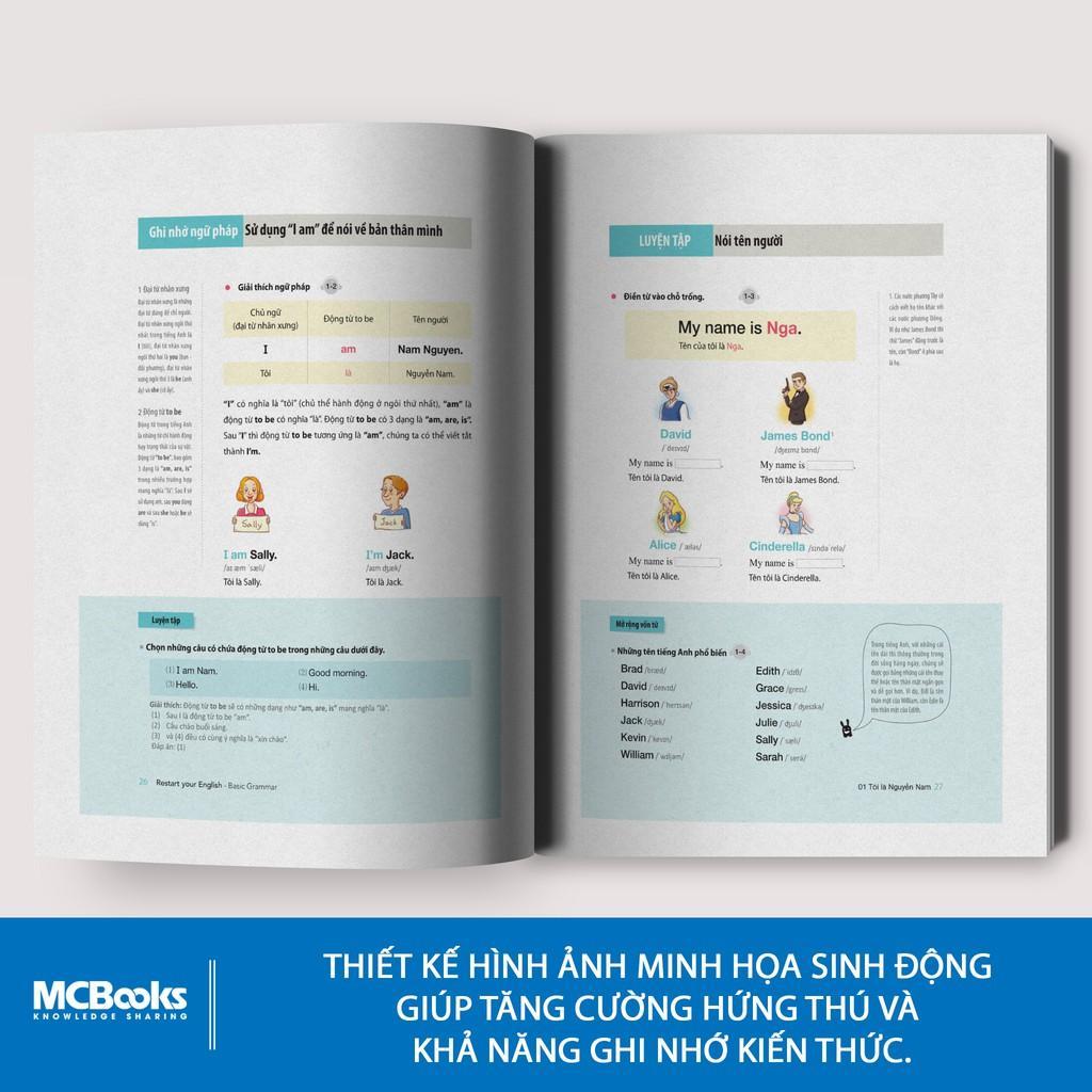 Restart Your English  - Yêu Lại Tiếng Anh Từ Đầu - Học Kèm App Online - Bản Quyền