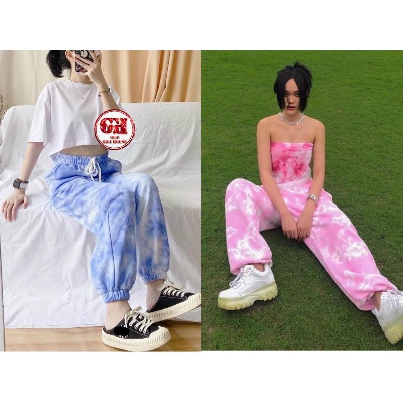 Quần Jogger Nam, Nữ Loang Màu Dài Ống Rộng Có Bo SIMPLE Ulzzang Unisex
