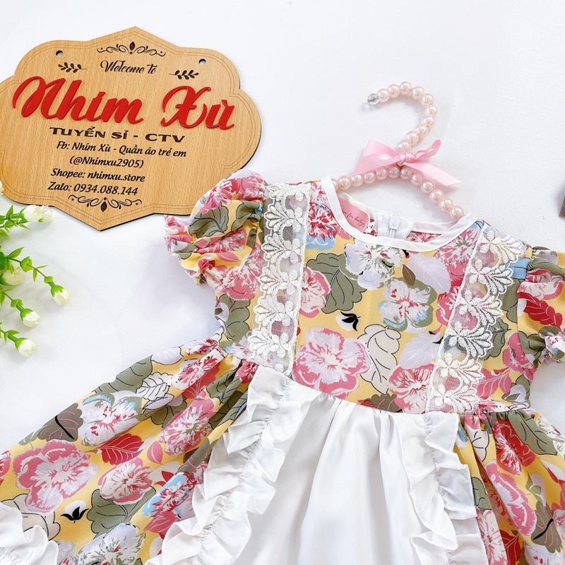 Váy Lụa Hoa Bèo Bé Gái 4 Đến 28kg Chất Lụa Mềm Mát [V020
