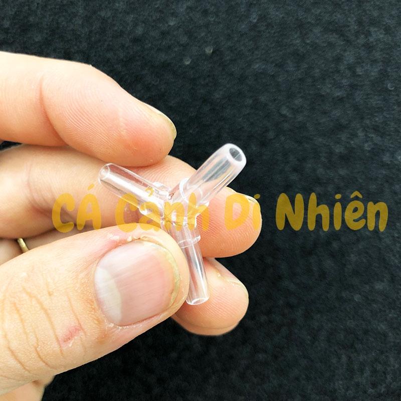 Ống NỐI NGÃ 3 CHỮ Y bằng nhựa MICA trong suốt chia dây Oxy 4 li hồ cá