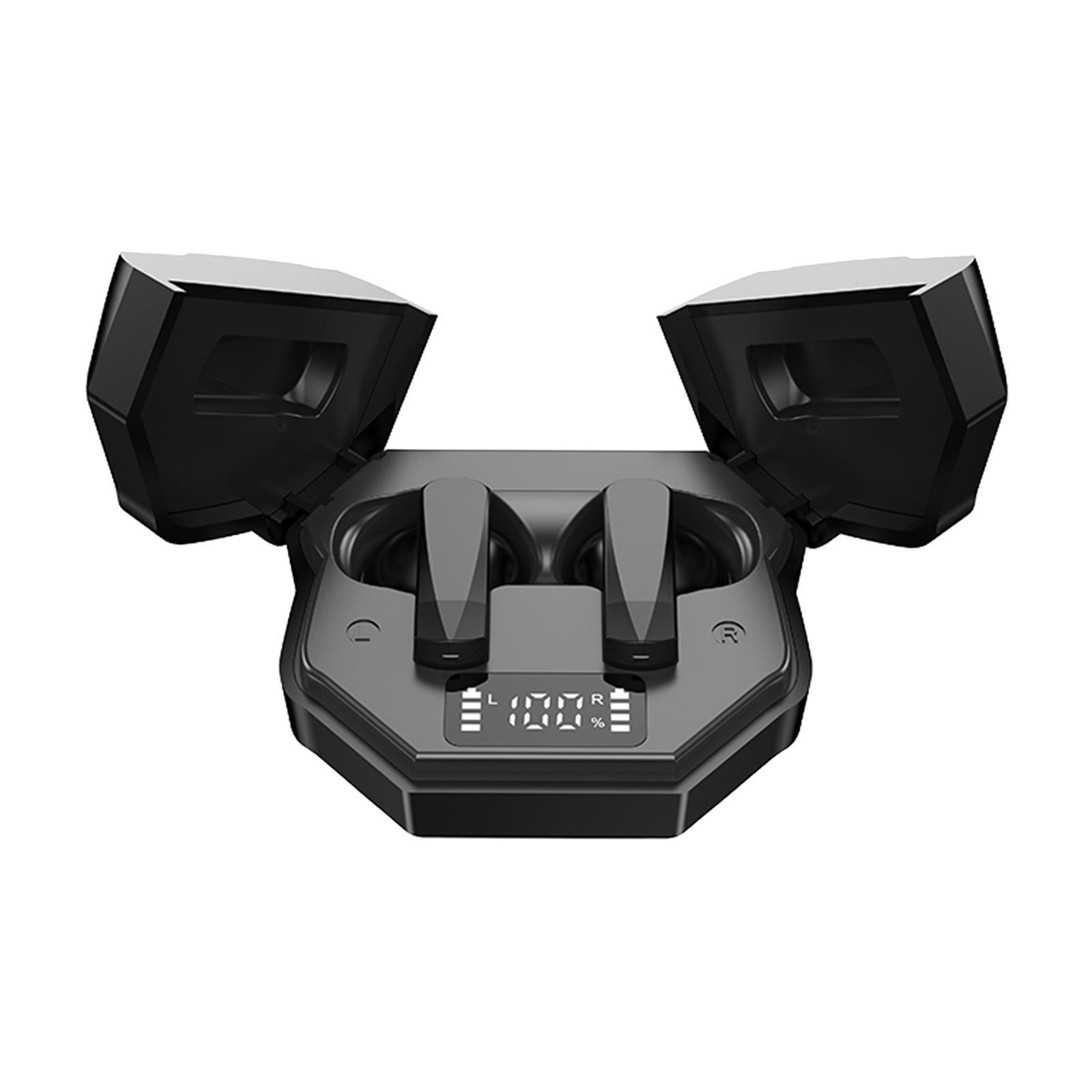 Bluetooth 5.2 Earbuds Earphone Built in Mic Headset Gaming Phones Black