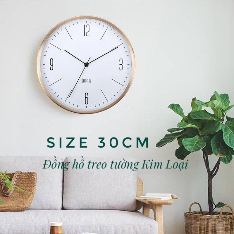 Đồng hồ treo tường kim trôi trang trí Gu Decor, Chất liệu kim loại size 30cm