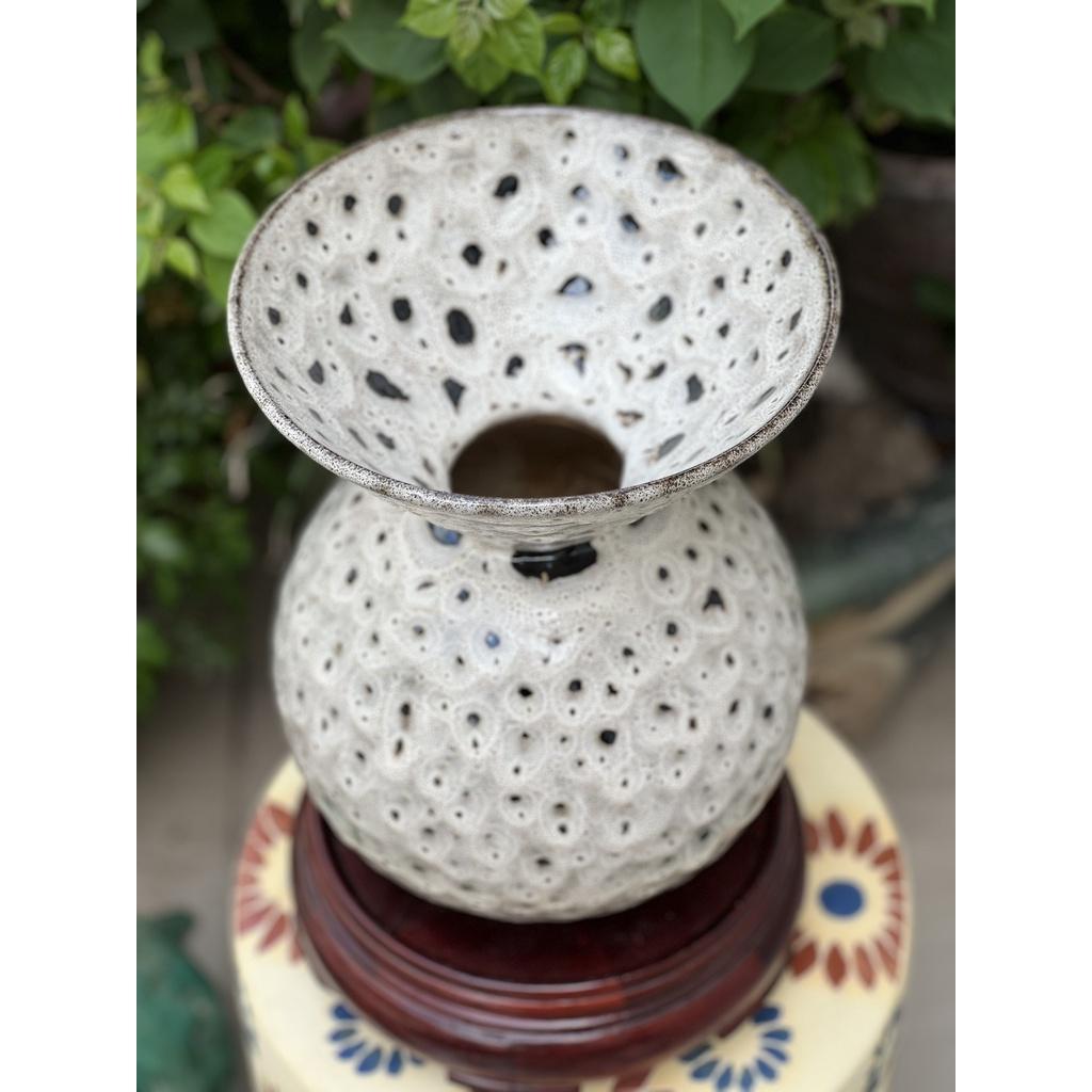 BÌNH HOA GỐM SỨ XUẤT KHẨU TRANG TRÍ DECOR MIỆNG LE TRÒN
