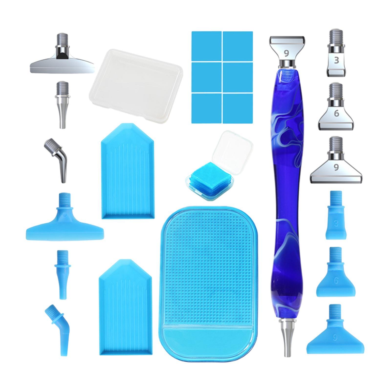 5D DIY Diamond with Resin Pen, Antislip Mat, Diamond Trays, Clay Box, Drill Point Accessories Set