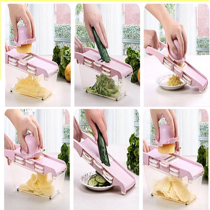 Bộ dụng cụ nạo rau củ quả đa năng, Dụng Cụ Nạo Cắt Lát Rau Củ 10 món, Bộ Dụng Cụ Cắt - Thái - tỉa Rau Củ