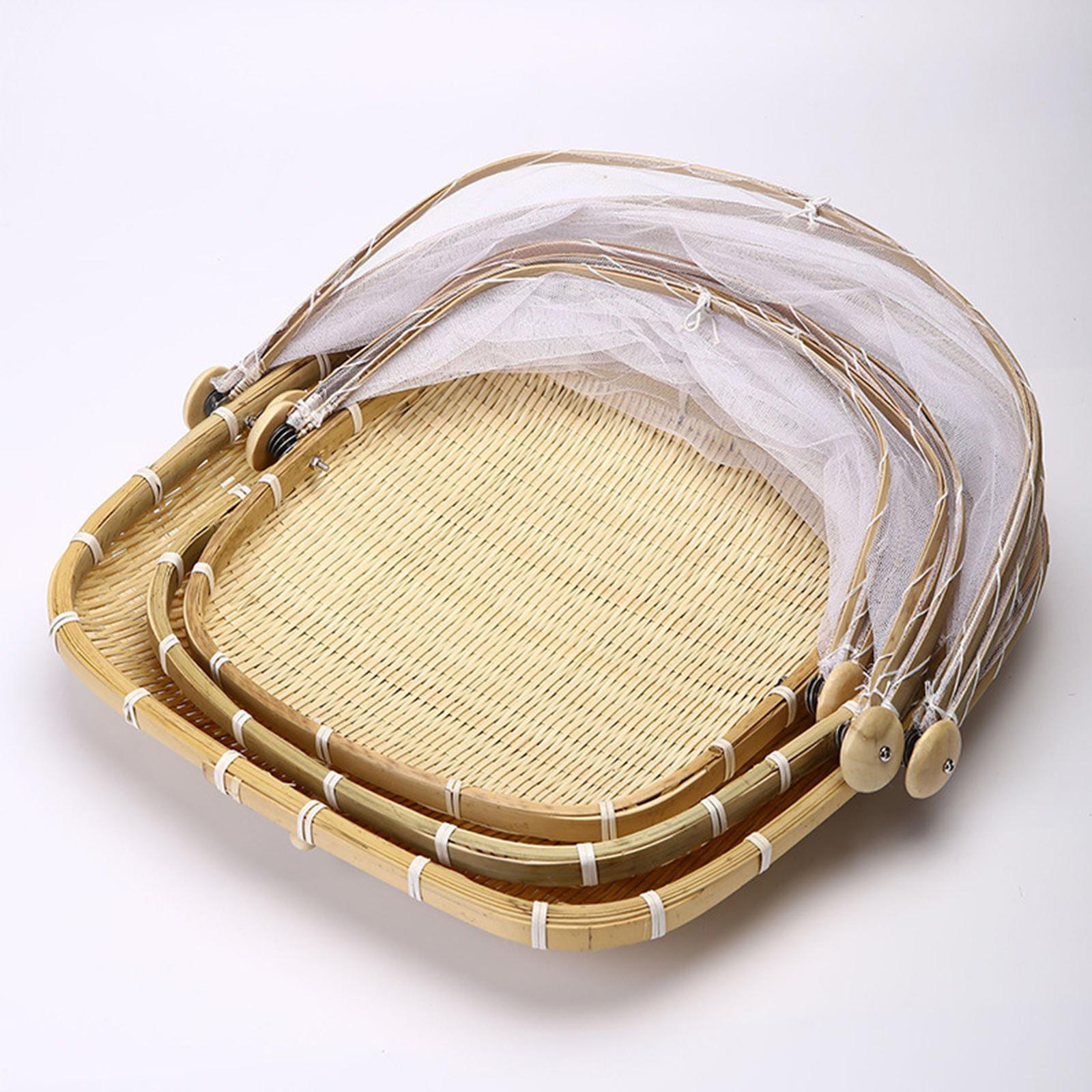 Food Serving Tent Basket Food Storage Basket with Mesh Gauze Cover for Fruit