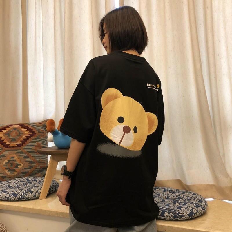Áo thun tay lỡ form rộng hình gấu