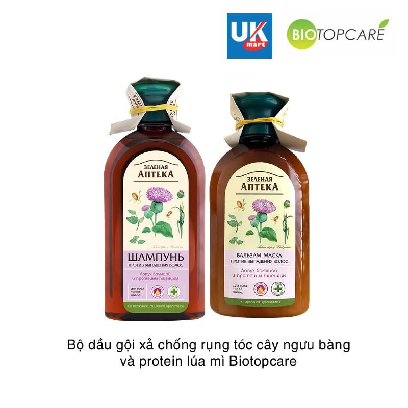 Dầu gội xả cải thiện rụng tóc Zelenaya Apteka Cây ngưu bàng và protein lúa mì