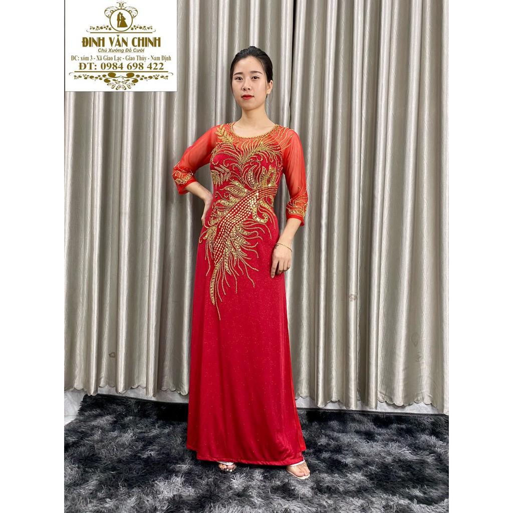 Áo dài mẹ đẹp phù hợp với cưới hỏi hoặc đi chùa_duy chinh_ADM0006