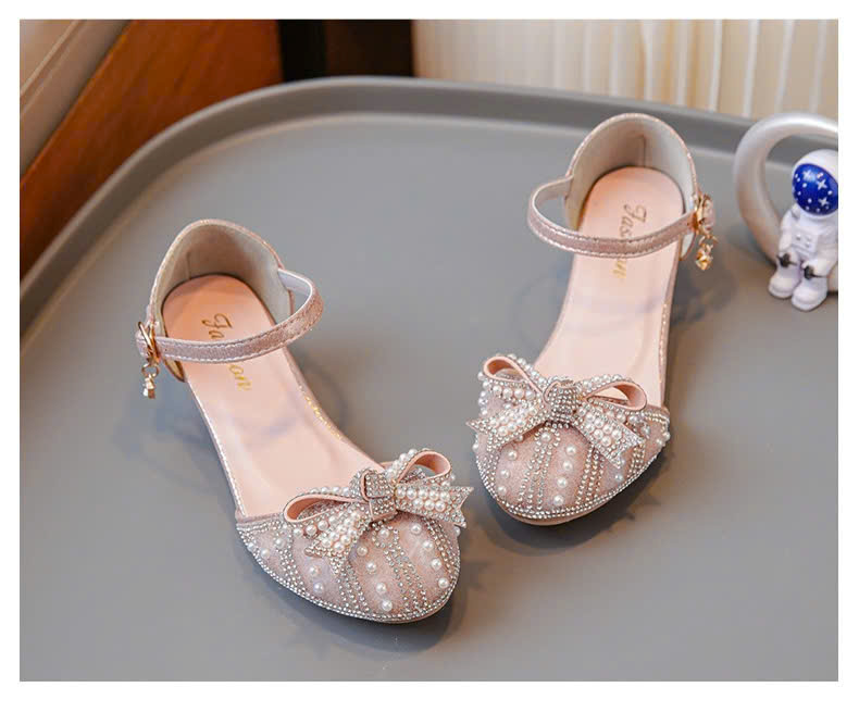 Giày công chúa cao gót cho bé gái đính đá lấp lánh size 26-37 hàng Quảng Châu cao cấp