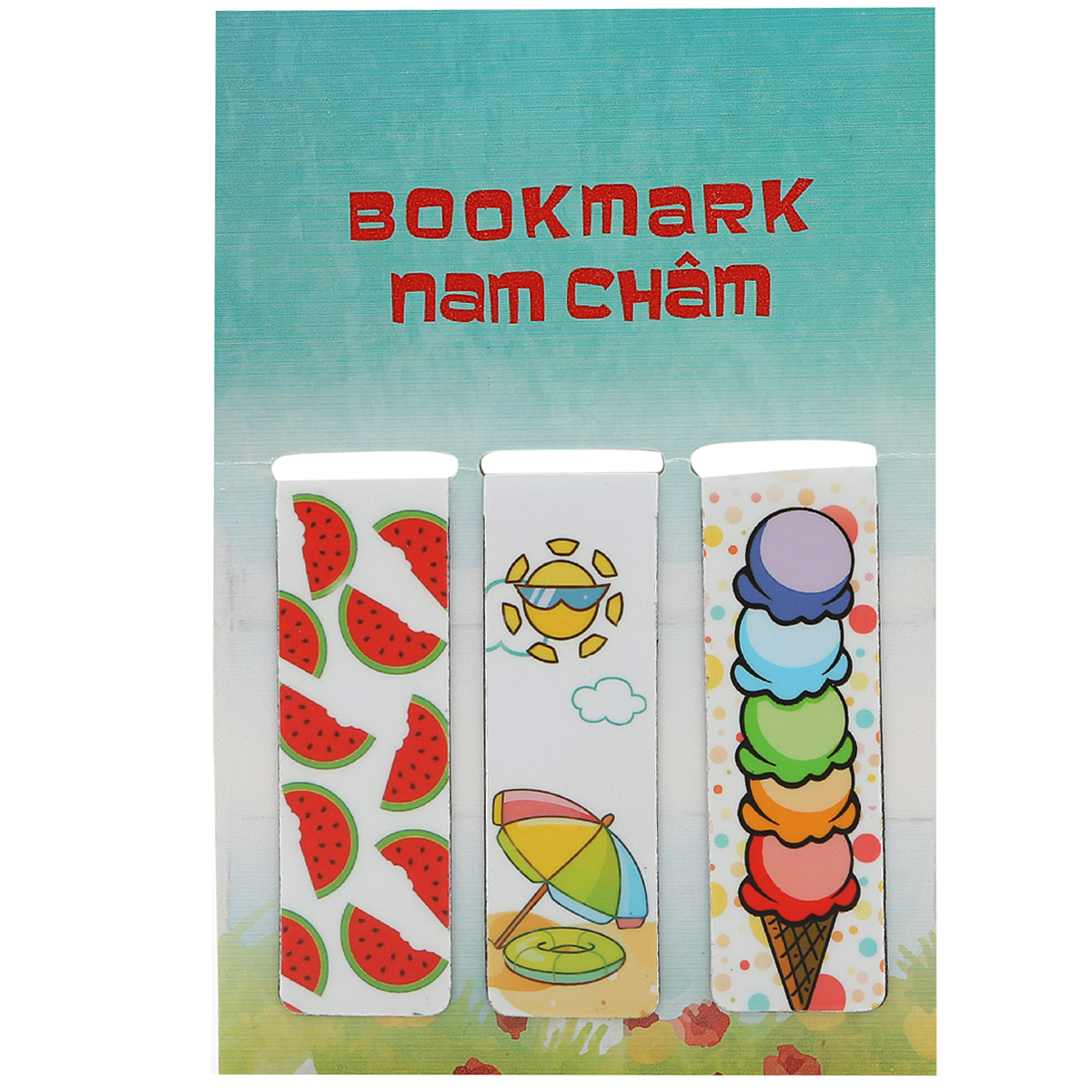 Combo Bookmark Nam Châm Bộ 3 Kid &amp; School (Tặng Kèm Postcard Bài Tứ Tuyệt Số 1)