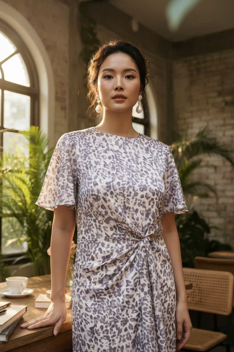 Đầm Suông Nhấn Eo Anh Đào thời trang thiết kế Hity Dre216